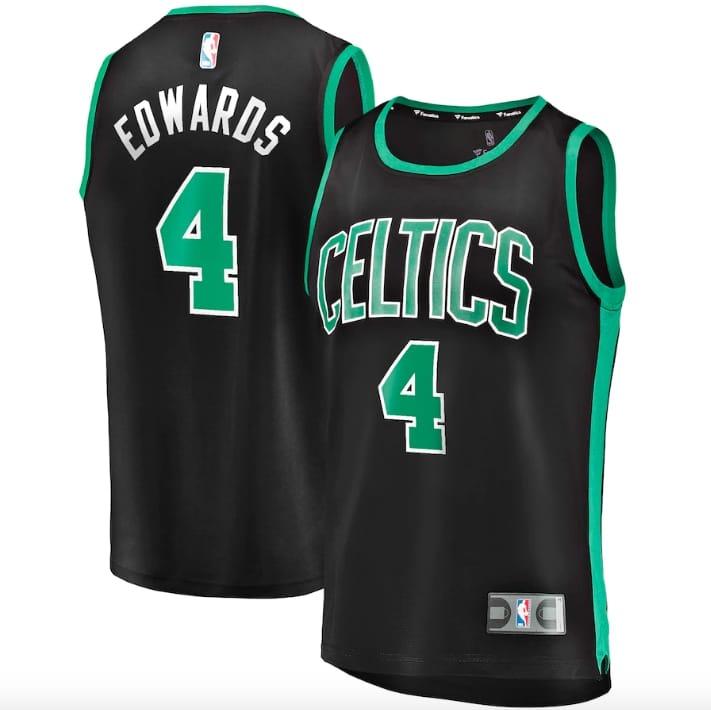 Баскетбольная джерси Boston Celtics #4 Carsen Edwards Fast Break Replica Player Statement Black Jersey