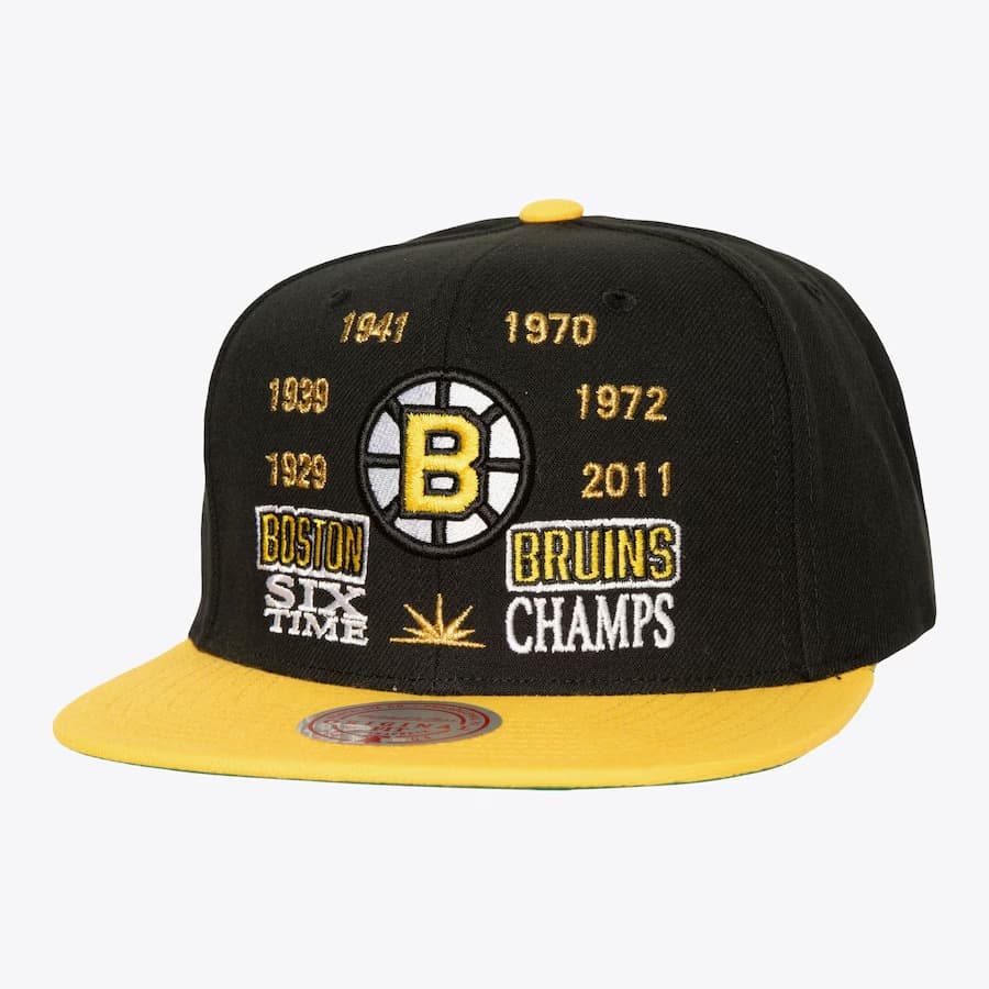 Mitchell-Ness-Black-Boston-Bruins-Champ-Is-Here-Vintage-Snapback-Hat