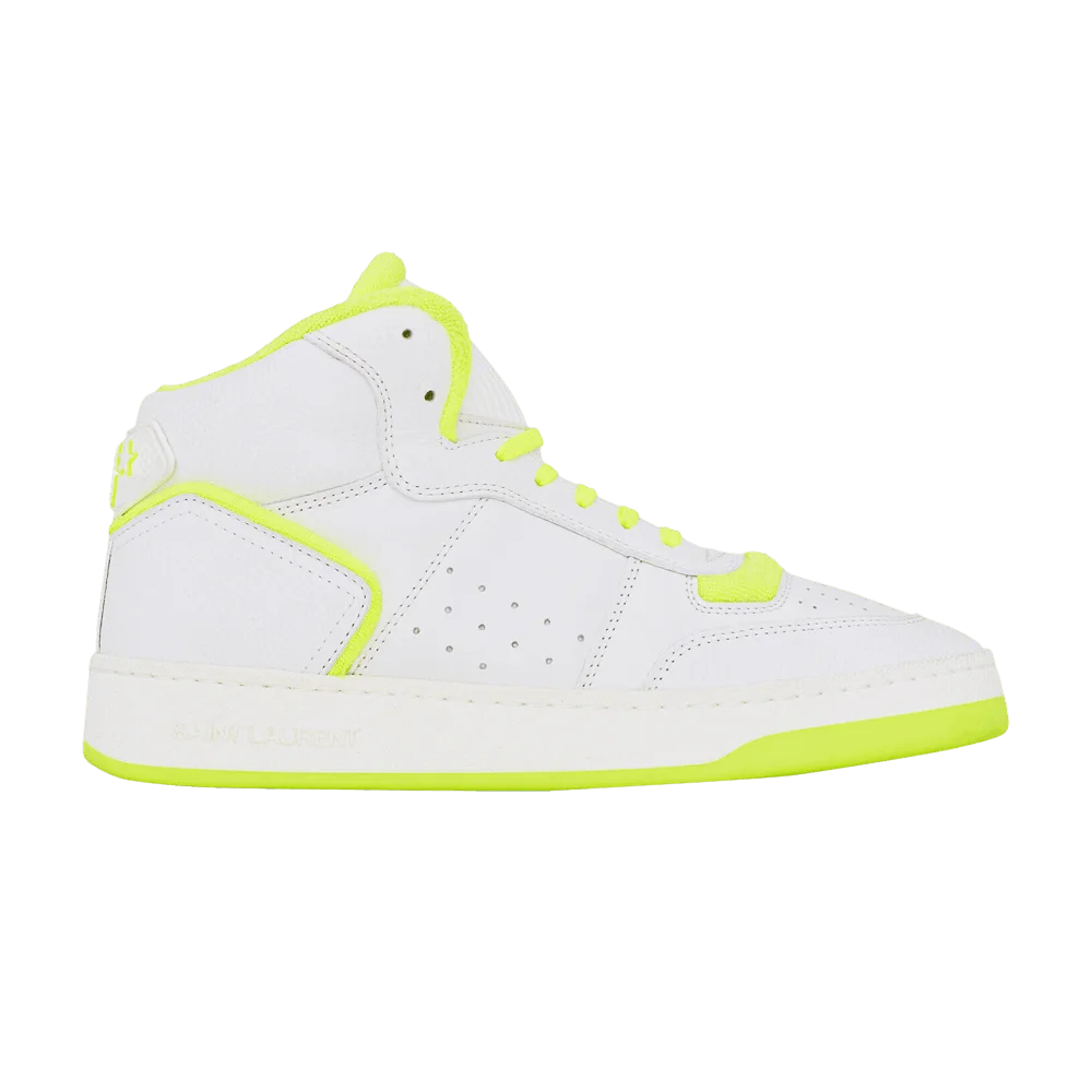 Krossovki-Saint-Laurent-Wmns-SL-80-Mid-Optical-White-Fluo-Yellow