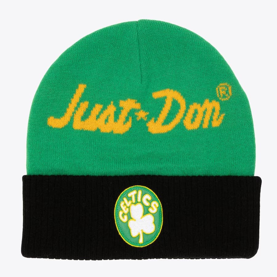 Шапка Mitchell & Ness Kelly Green Boston Celtics x Just Don Hardwood Classics Cashmere Cuffed Knit Hat