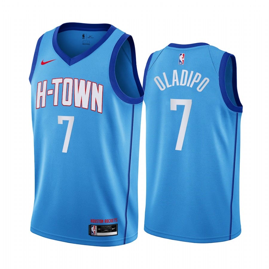 Баскетбольная джерси 2020-21 Houston Rockets #4 Victor Oladipo City Edition Blue Swingman Jersey