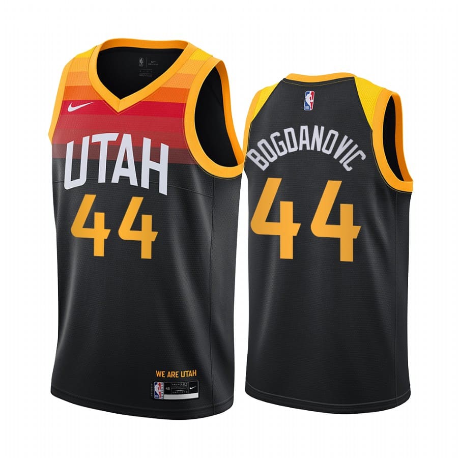 Баскетбольная джерси 2020-21 Utah Jazz #44 Bojan Bogdanovic City Edition Black Swingman Jersey