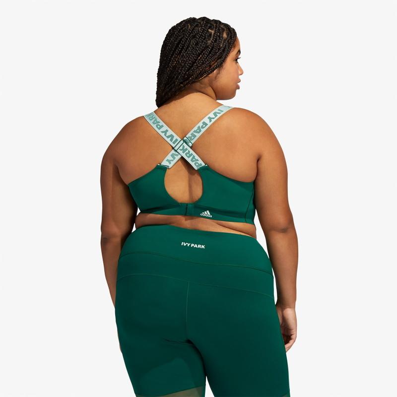 Спортивный топ adidas Ivy Park Cutout Medium Support Bra (Plus Size) Dark Green