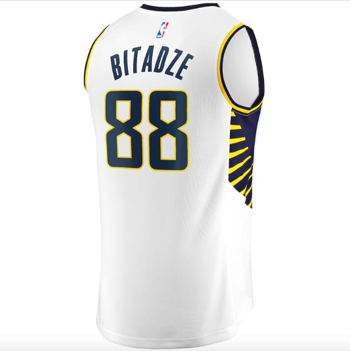 Баскетбольная джерси Indiana Pacers  #88 Goga Bitadze Fast Break Association White Jersey