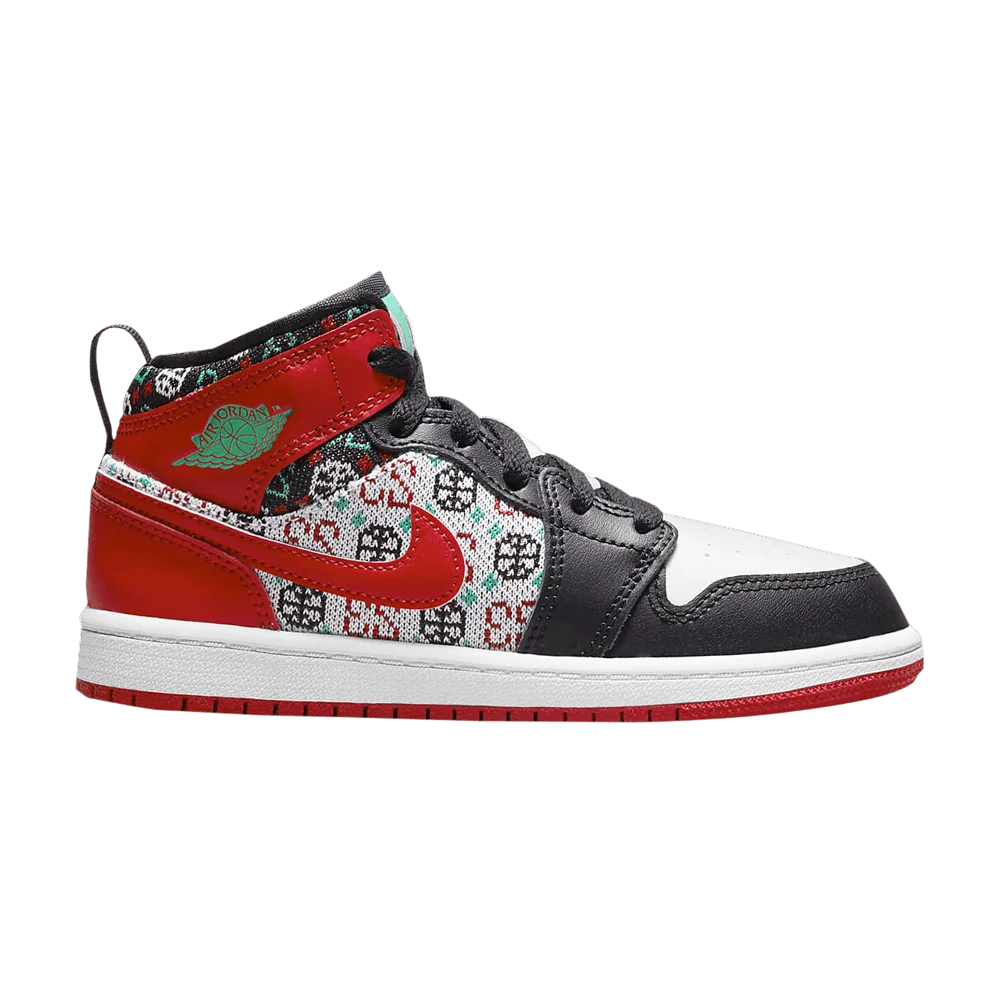 Krossovki-Air-Jordan-1-Mid-SE-PS-Ugly-Christmas-Sweater