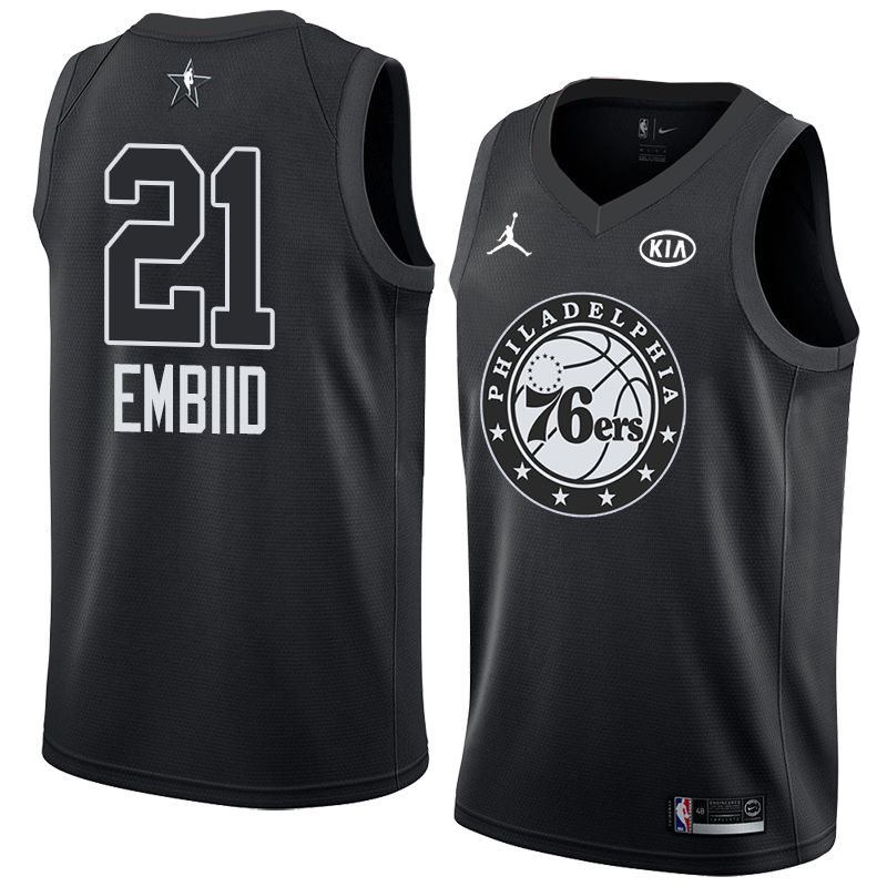 Баскетбольная джерси 2018 All-Star 76ers Joel Embiid #21 Black Swingman Jersey