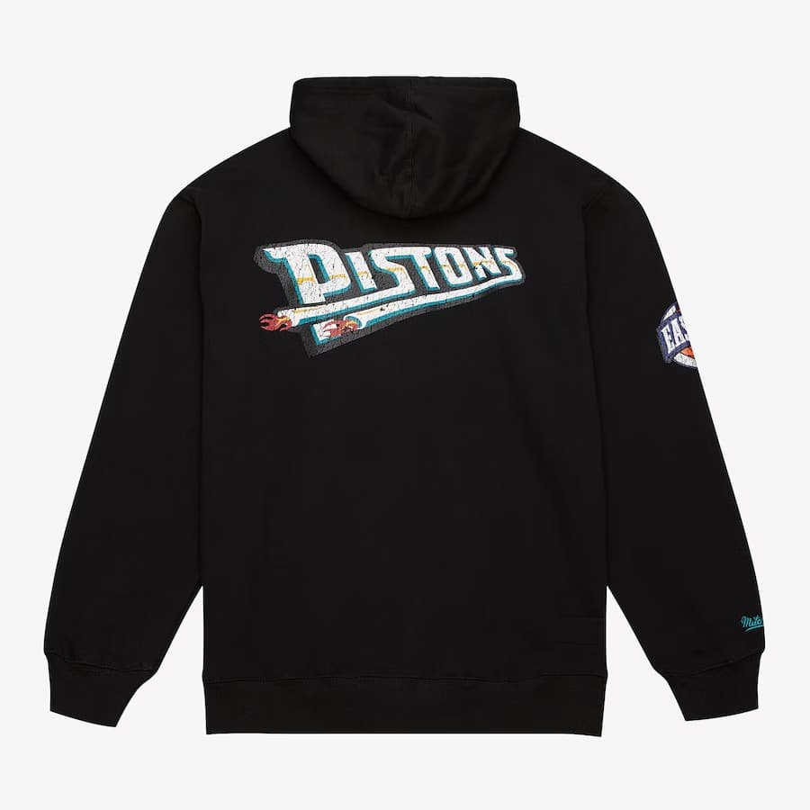 Худи Mitchell & Ness Black Detroit Pistons Team OG Fleece Pullover Hoodie