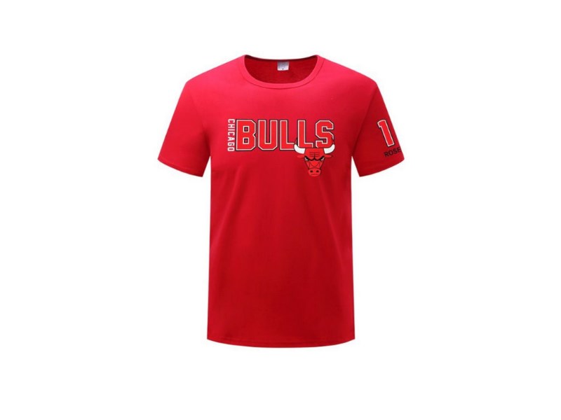 Футболка 2016 Bulls 1 Derrick Rose Red Tee