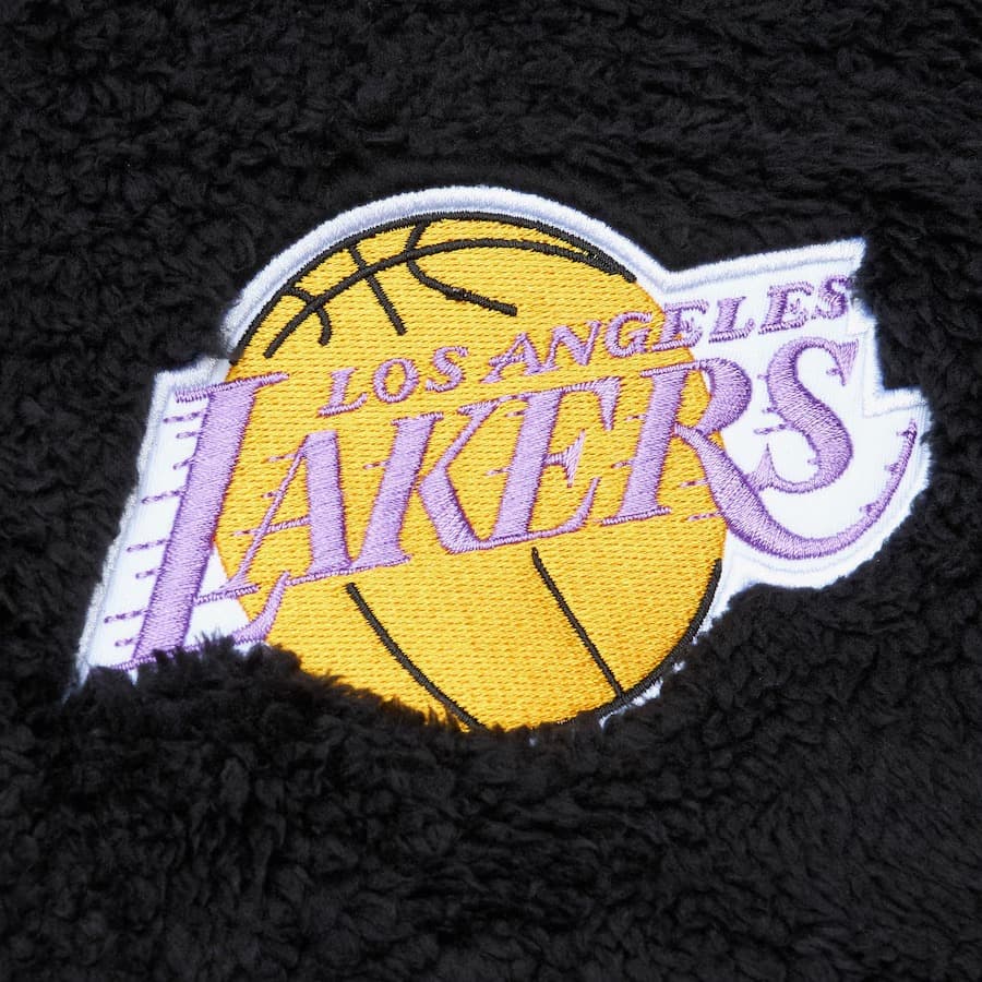 Худи Mitchell & Ness Black Los Angeles Lakers Polar Fleece Quarter-Zip Pullover Hoodie