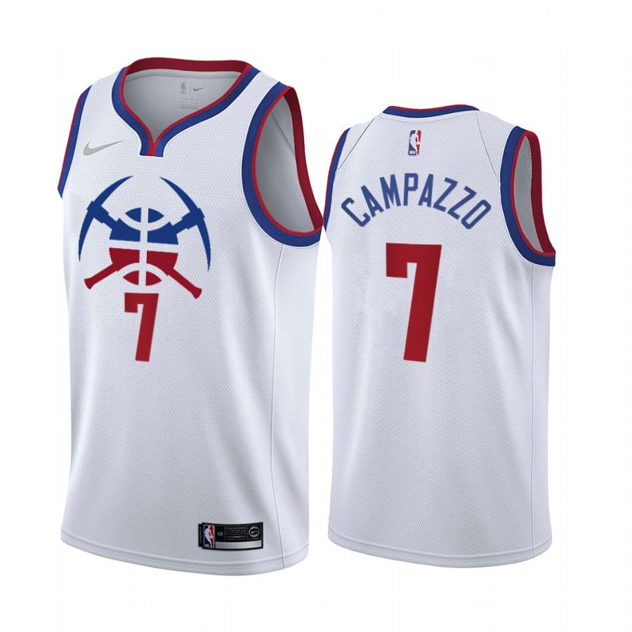 Баскетбольная джерси 2020-21 Denver Nuggets #7 Facundo Campazzo Earned Edition White Swingman Jersey