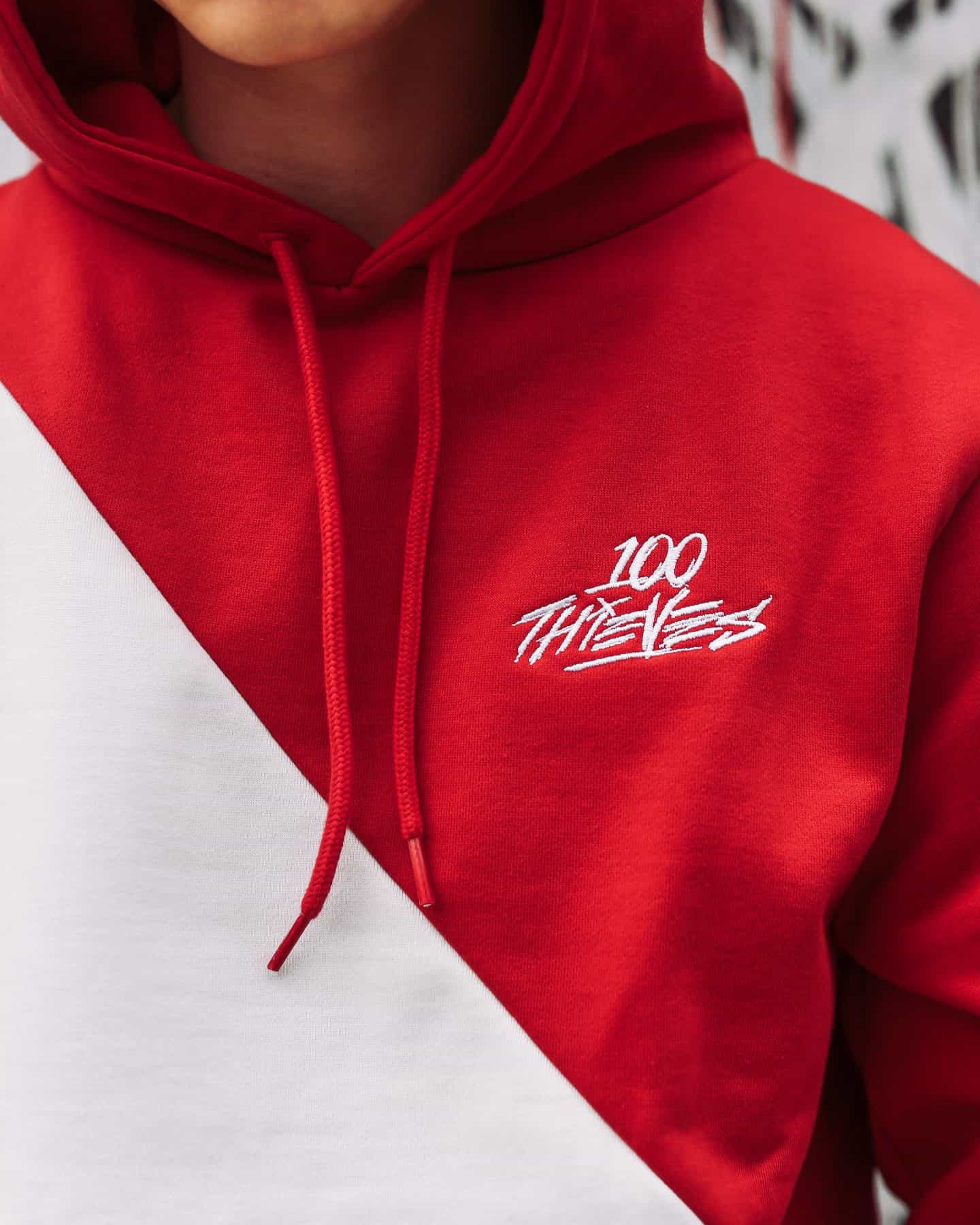 Худи 100 Thieves Tri Color Hoodie Red/Black/White