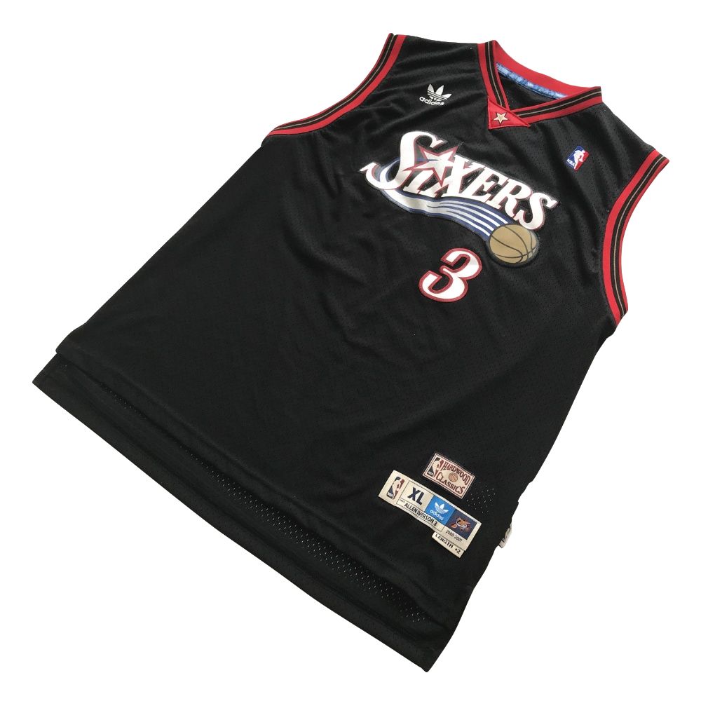 Баскетбольная майка 2000-01 Allen Iverson Phila 76ers #3 Youth Black Soul Swingman