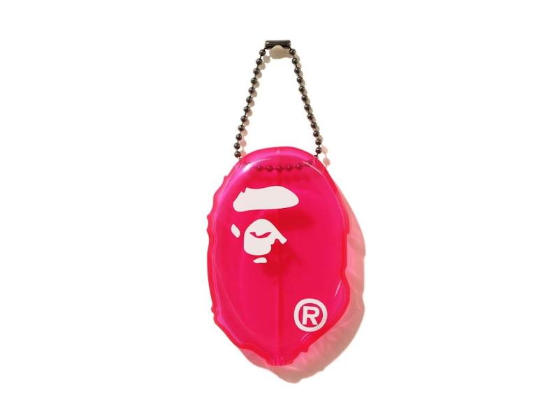 Кошелек для монет BAPE Ape Head Clear Coin Case Pink