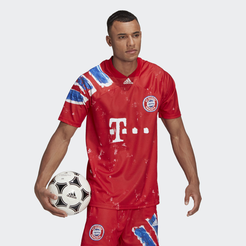 Футболка adidas FC Bayern Human Race Jersey True Red/White