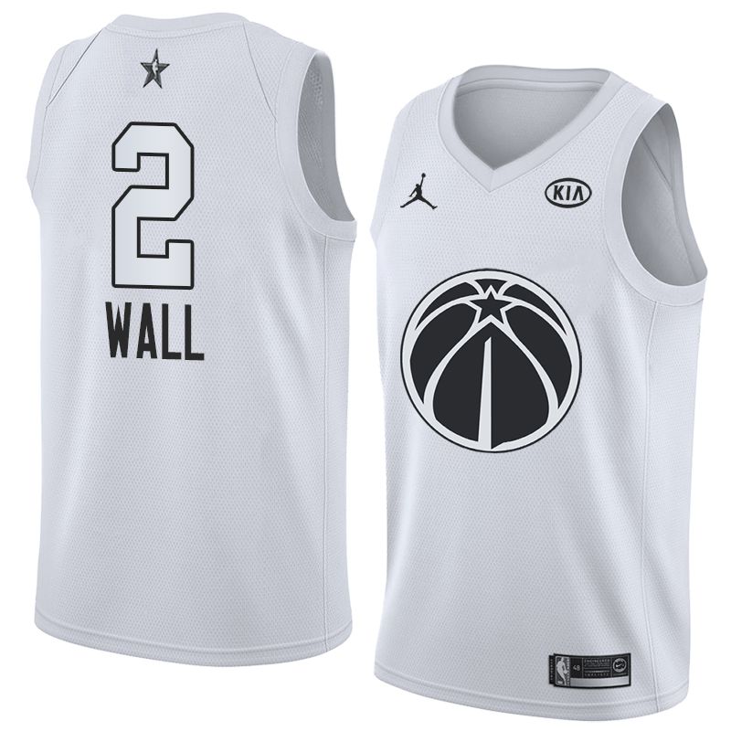 Баскетбольная джерси 2018 All-Star Wizards John Wall #2 White Swingman Jersey
