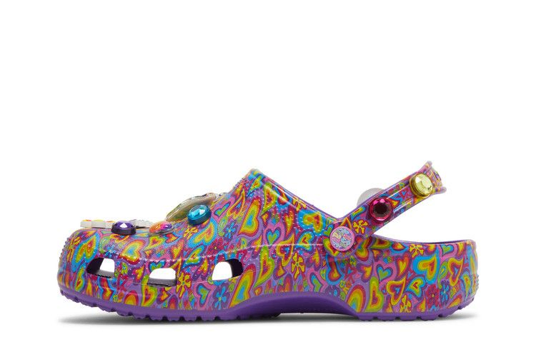 Кроссовки Crocs Lisa Frank x Classic Clog 'Neon Purple Multi Hearts'
