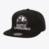 Mitchell-Ness-Black-White-Seattle-Supersonics-Hardwood-Classics-Evergreen-OG-Snapback-Hat-100x100