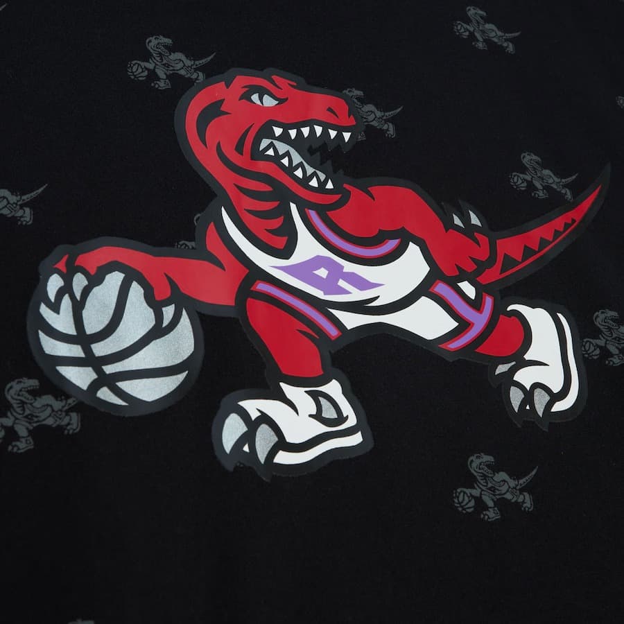 Худи Mitchell & Ness Black Toronto Raptors Allover Print Fleece Pullover Hoodie