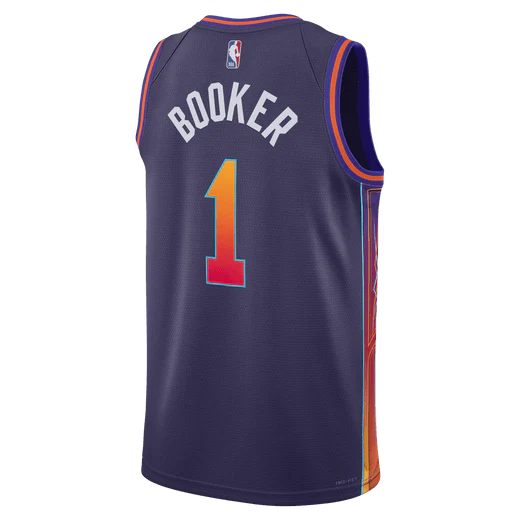 Баскетбольная джерси 2023-24 Phoenix Suns Devin Booker #1 Swingman City Edition Purple Jersey