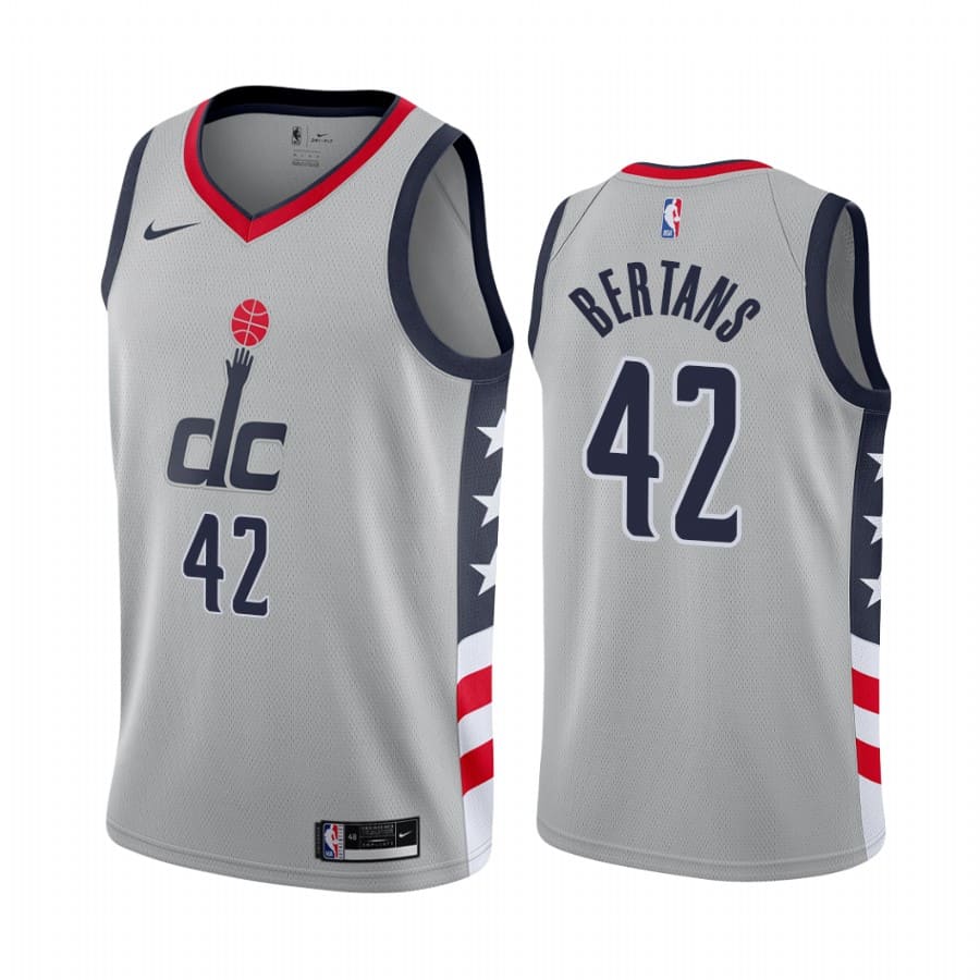 Баскетбольная джерси 2020-21 Washington Wizards #42 Davis Bertans City Edition Gray Swingman Jersey