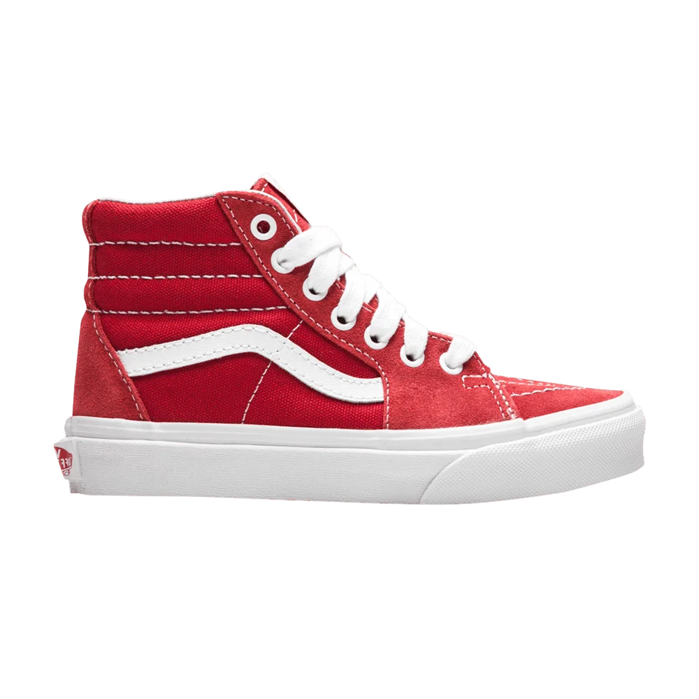 Krossovki-Vans-Sk8-Hi-Kids-Varsity-Canvas-Racing-Red