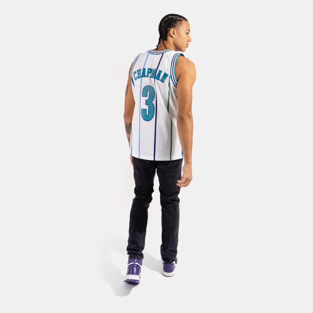 Баскетбольная джерси 1988-89 Charlotte Hornets Rex Chapman #3 Swingman Hardwood Classics White Jersey