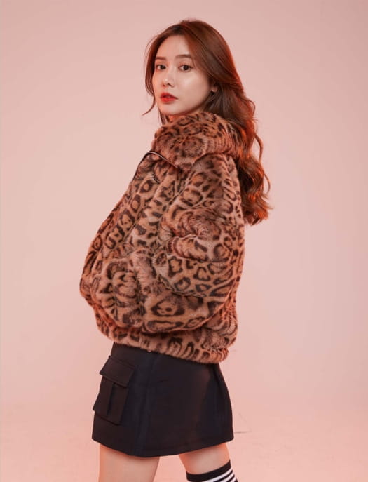 Короткая шуба 2020 Brooklyn Nets Leopard Short Fur Coat Womens