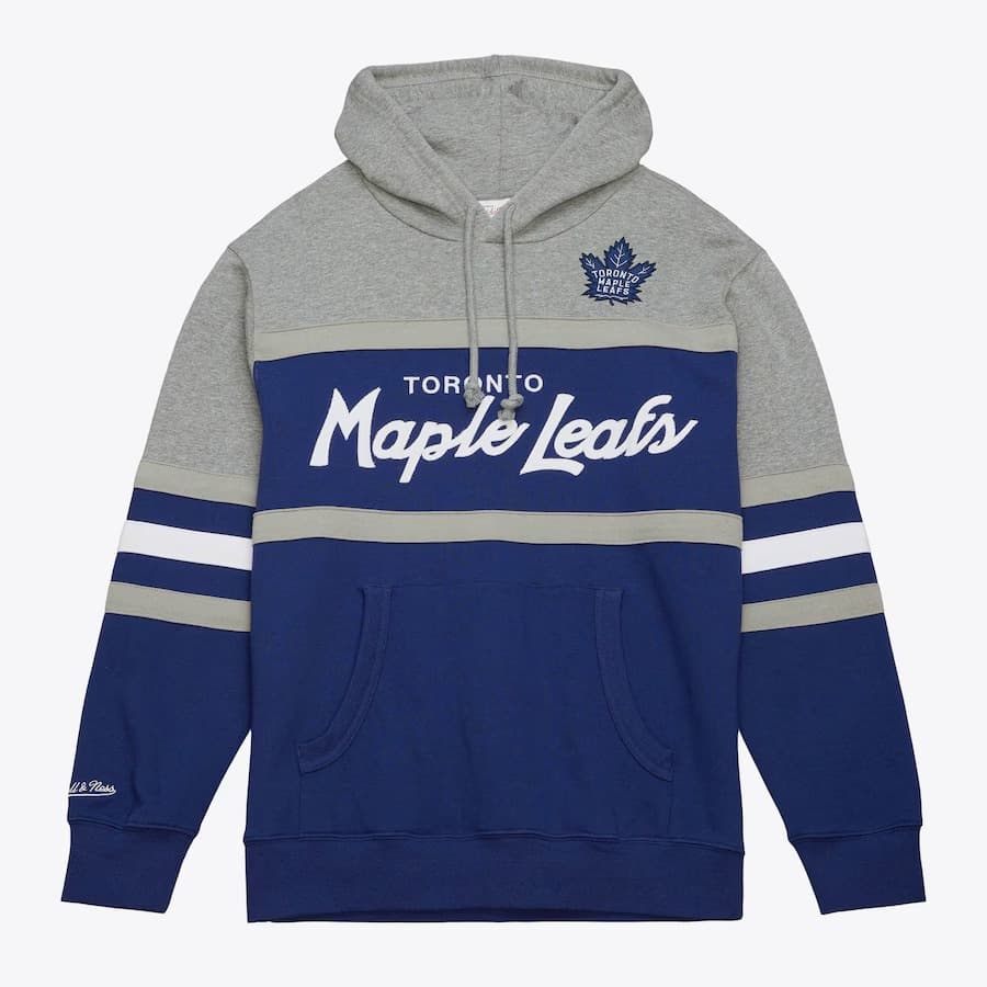 Худи Mitchell & Ness Blue Toronto Maple Leafs Head Coach Pullover Hoodie