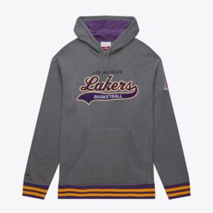 Mitchell-Ness-Gray-Los-Angeles-Lakers-Snow-Washed-Fleece-Pullover-Hoodie-300x300