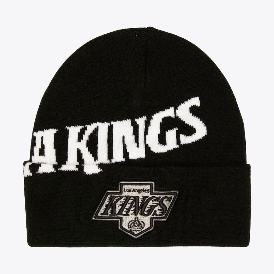 Шапка Mitchell & Ness Black Los Angeles Kings Cricket Vintage Cuffed Knit Hat