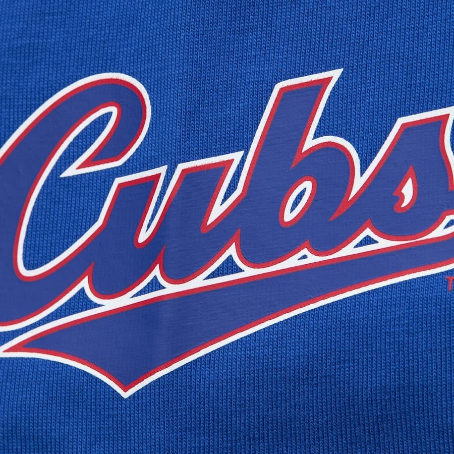 Футболка Mitchell & Ness Royal Chicago Cubs Jacquard Ringer Vintage Logo T-Shirt