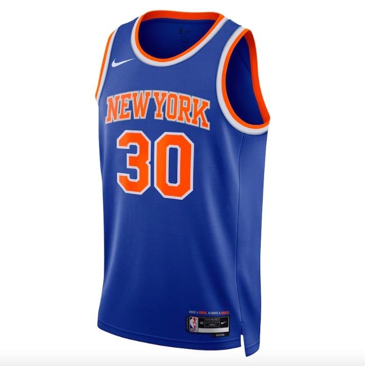 Баскетбольная джерси 2022-23 New York Knicks #30 Julius Randle Swingman Icon Blue Jersey