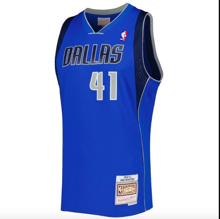 Баскетбольная джерси 2010-11 Dallas Mavericks #41 Dirk Nowitzki Mitchell & Ness Blue Jersey