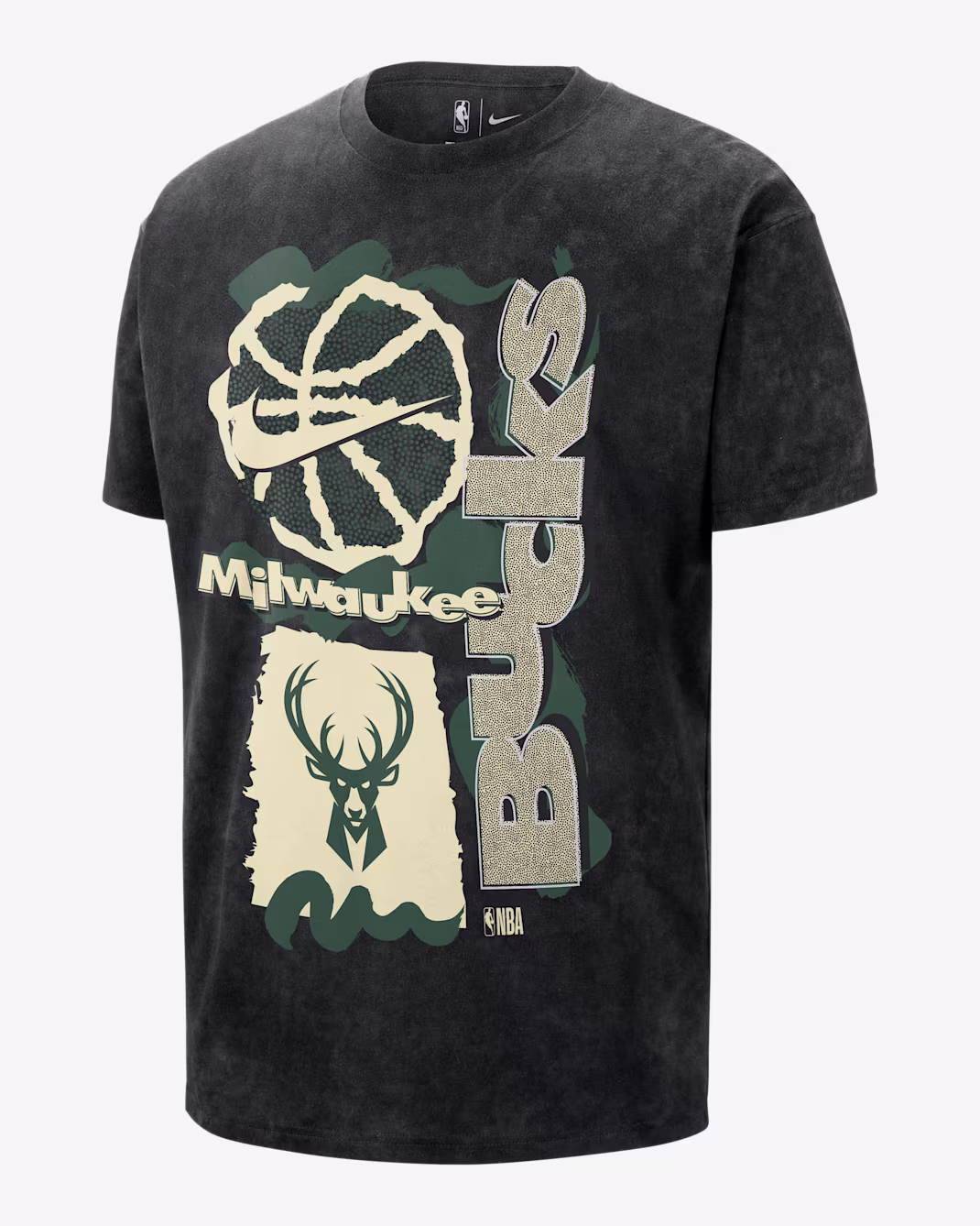 Мужская футболка Nike NBA Max90 Milwaukee Bucks Courtside Black