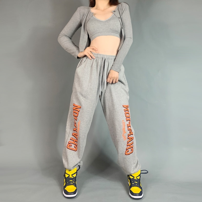 Спортивные брюки 2021 Champion Hip-hop Style Sweatpants Grey