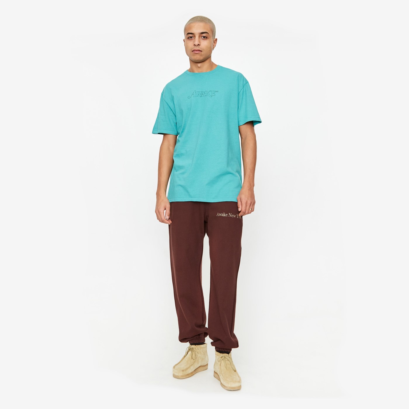 Спортивные штаны Awake Classic Outline Logo Paneled Embroidered Sweatpant Brown