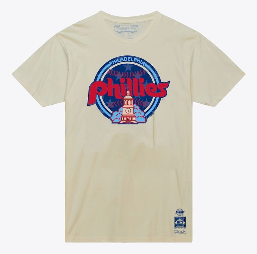 Футболка Mitchell & Ness Cream Philadelphia Phillies Cooperstown Collection Freedom T-Shirt