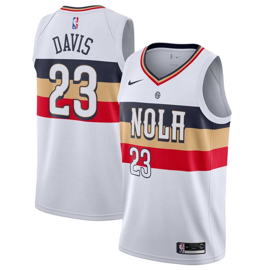 Баскетбольная джерси 2018-19 Anthony Davis Pelicans 23 Earned White