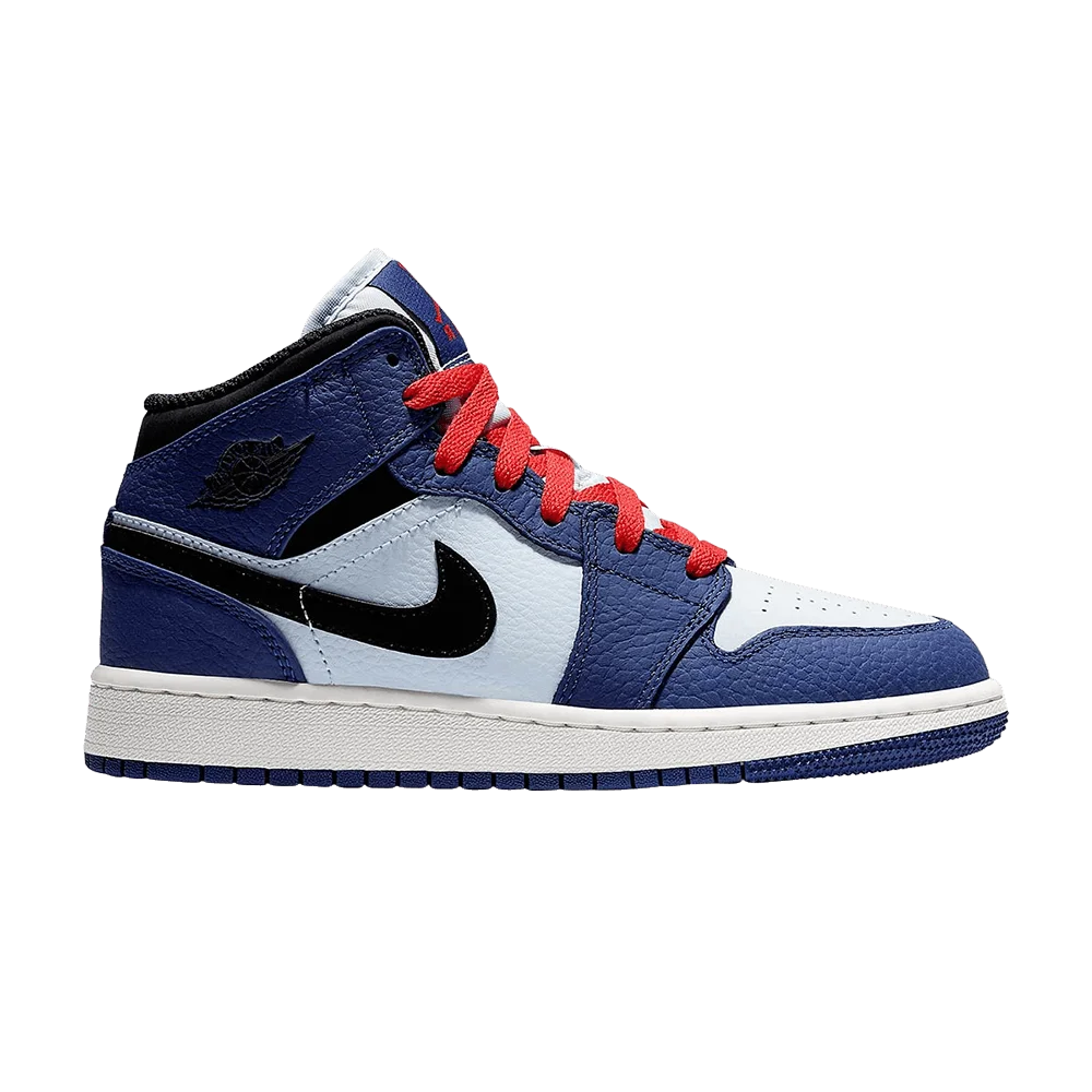 Krossovki-Air-Jordan-1-Mid-SE-GS-Deep-Royal