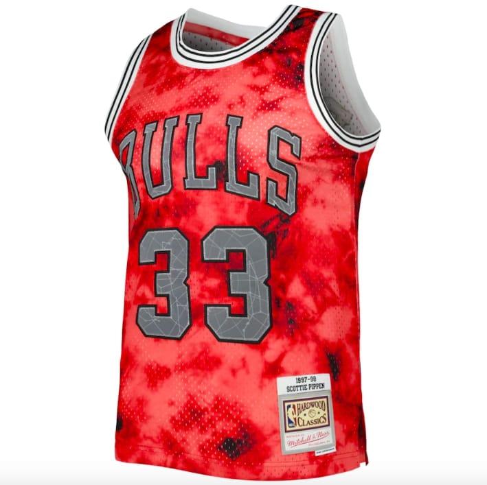 Баскетбольная джерси 1997-98 Chicago Bulls #33 Scottie Pippen Mitchell & Ness Galaxy Red Jersey