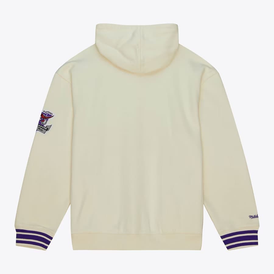 Худи Mitchell & Ness Cream Toronto Raptors Retro Chainstitch Heavyweight Pullover Hoodie
