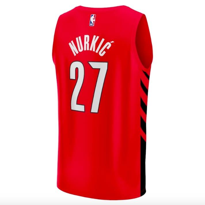 Баскетбольная джерси 2022-23 Portland Trail Blazers #27 Jusuf Nurkic Fast Break Statement Red Jersey