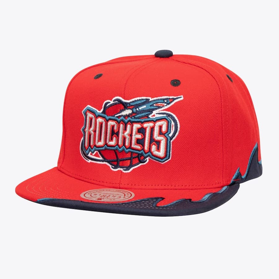 Бейсболка Mitchell & Ness Red Houston Rockets Hardwood Classics Rising Tide OG Snapback Hat