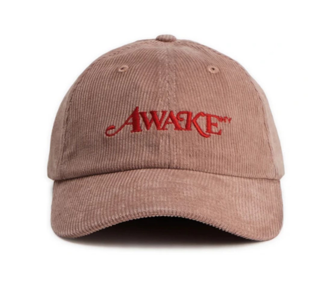 Awake-Corduroy-Classic-Logo-Dad-Hat-Pink