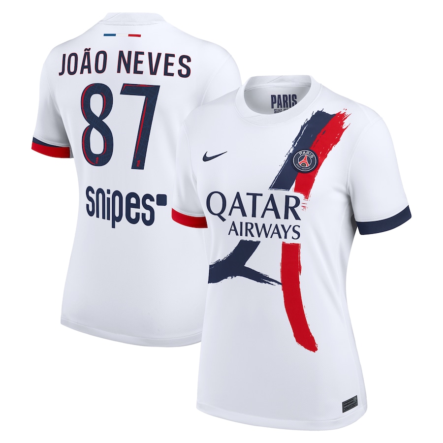 Женское футбольное джерси PSG Nike Away Stadium Shirt 2025-26 - João Neves 87