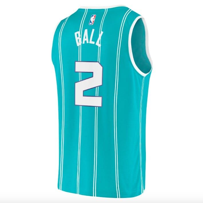 Баскетбольная джерси 2020-21 Charlotte Hornets #2 LaMelo Ball Fast Break Icon Teal Jersey