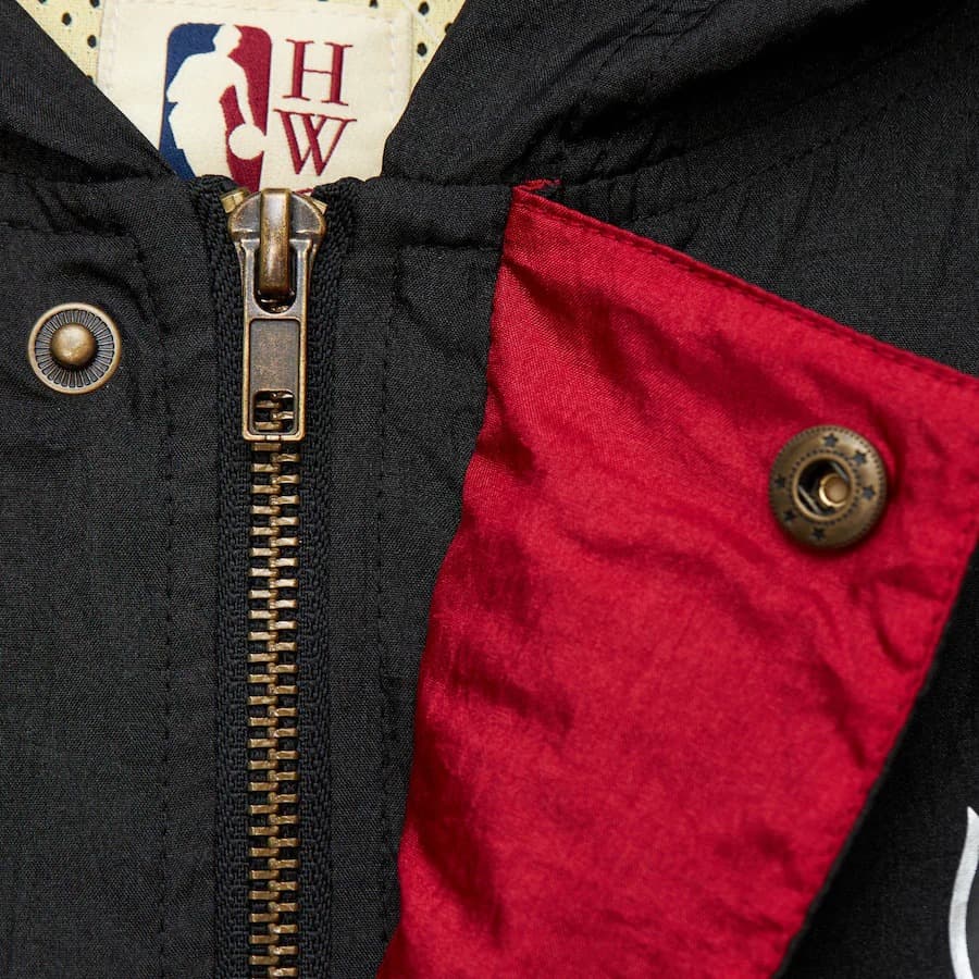 Анорак Mitchell & Ness Black Portland Trail Blazers Team OG 2.0 Vintage Logo Anorak Quarter-Zip Hoodie Windbreaker Jacket