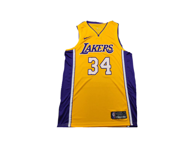Баскетбольная джерси 2017-18 Shaquille O’Neal Los Angeles Lakers #34 Icon Gold