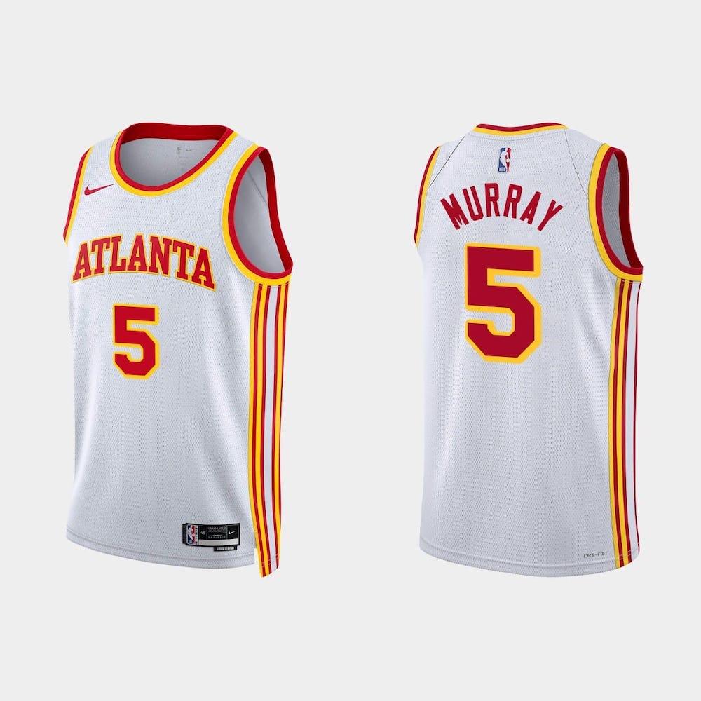 Баскетбольная джерси 2022-23 Atlanta Hawks #5 Dejounte Murray Association White Jersey