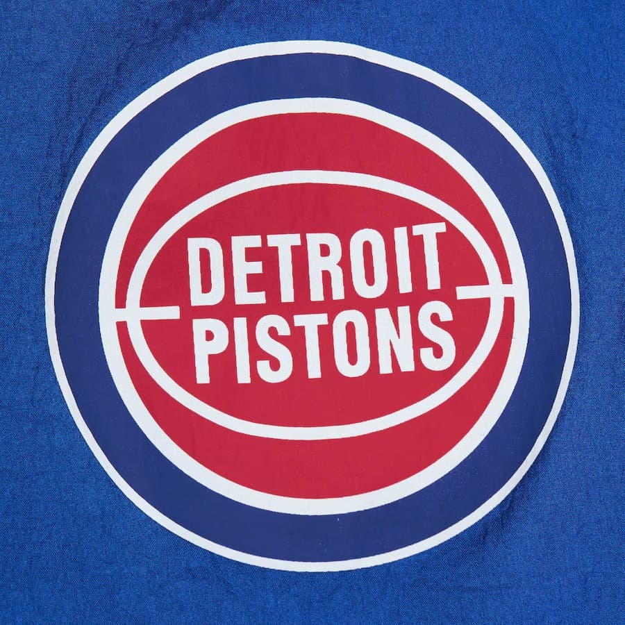 Анорак Mitchell & Ness Blue Detroit Pistons Team OG 2.0 Vintage Logo Anorak Quarter-Zip Hoodie Windbreaker Jacket